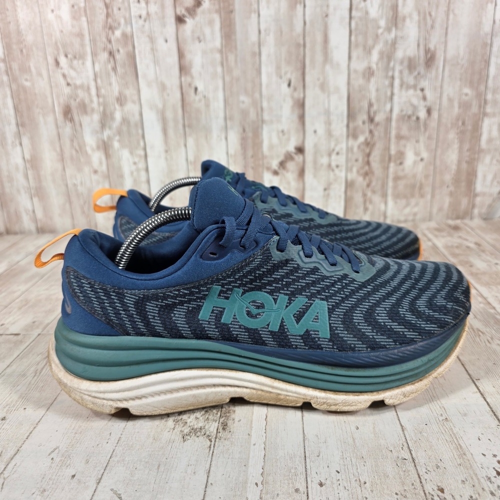 Hoka‎ Gaviota 5 Mens Running Shoes Midnight Cyan Blue Orange MCN Size 10.5